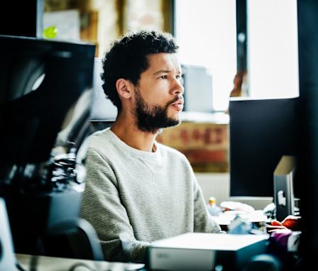 Man working on computer